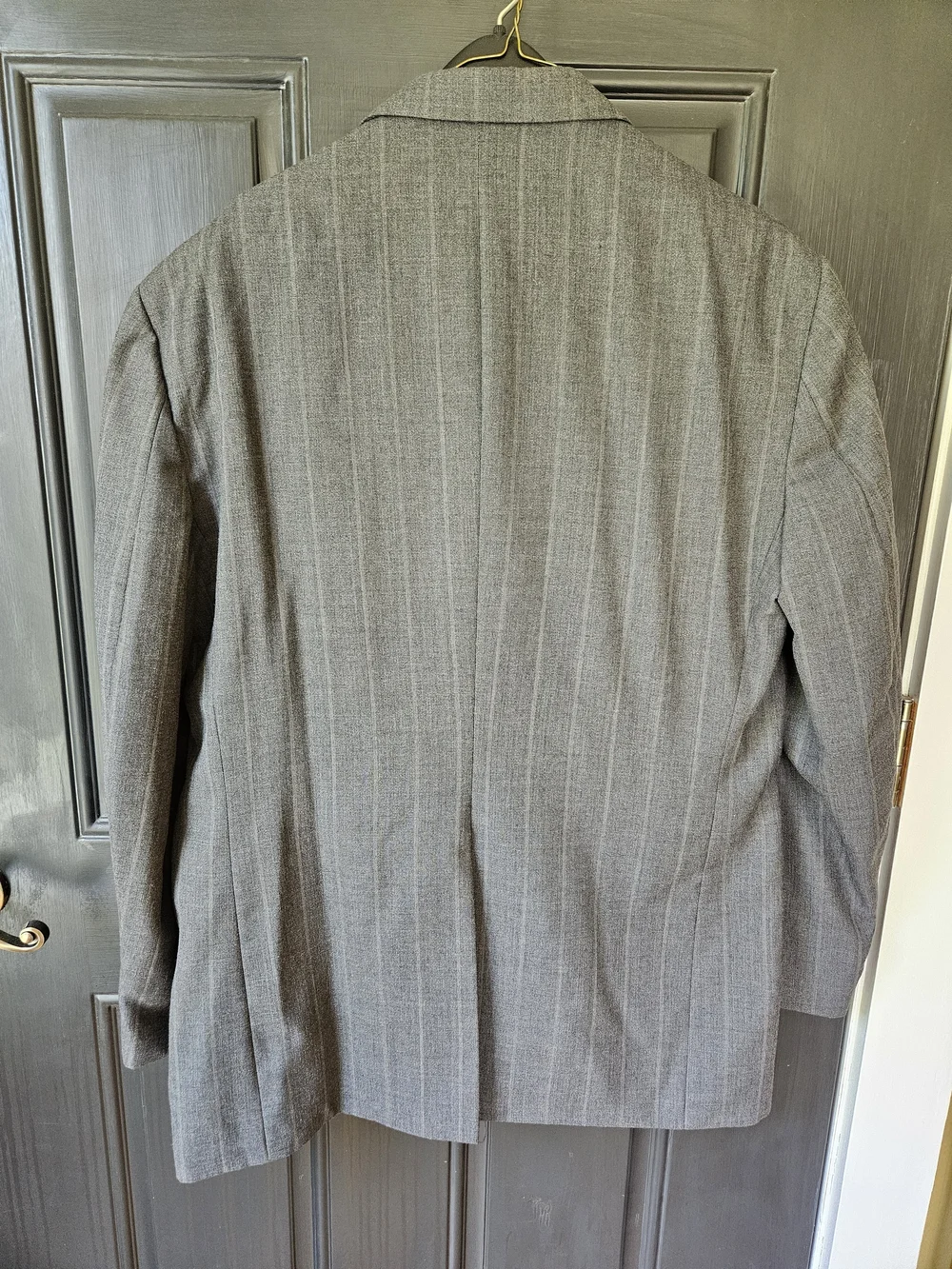 Haggar Gray Pinstripe Suit Jacket - Tailored Two-Button Blazer